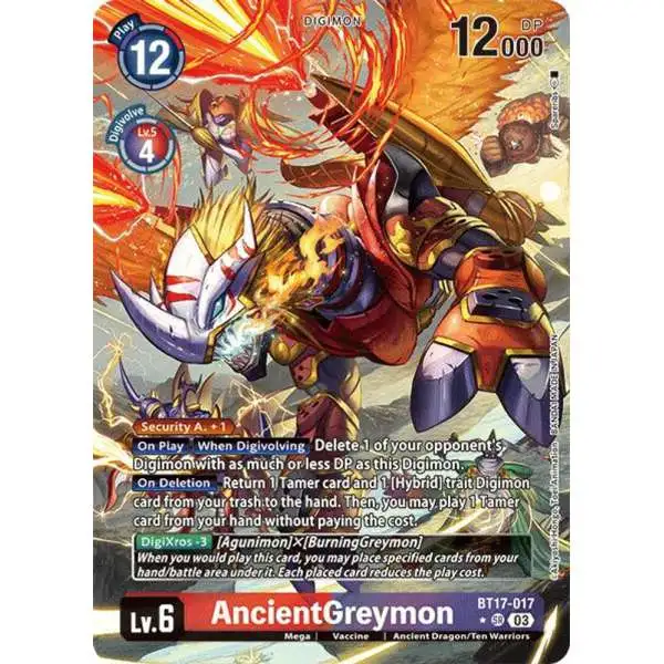 Digimon Trading Card Game Secret Crisis Super Rare AncientGreymon BT17-017 [Alternate Art]