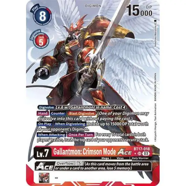 Digimon Trading Card Game Secret Crisis Super Rare Gallantmon: Crimson Mode ACE BT17-018 [Alternate Art]