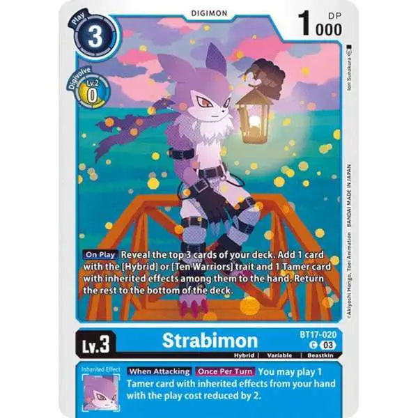 Digimon Trading Card Game Secret Crisis Common Strabimon BT17-020