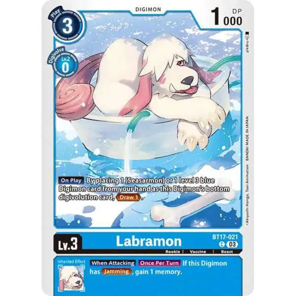 Digimon Trading Card Game Secret Crisis Common Labramon BT17-021