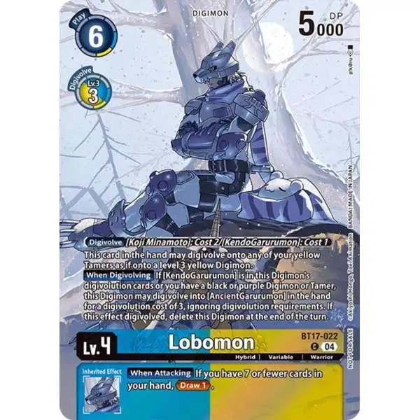 Digimon Trading Card Game Chain of Liberation Common Lobomon BT17-022 [Legend Pack 2024 Box Topper]