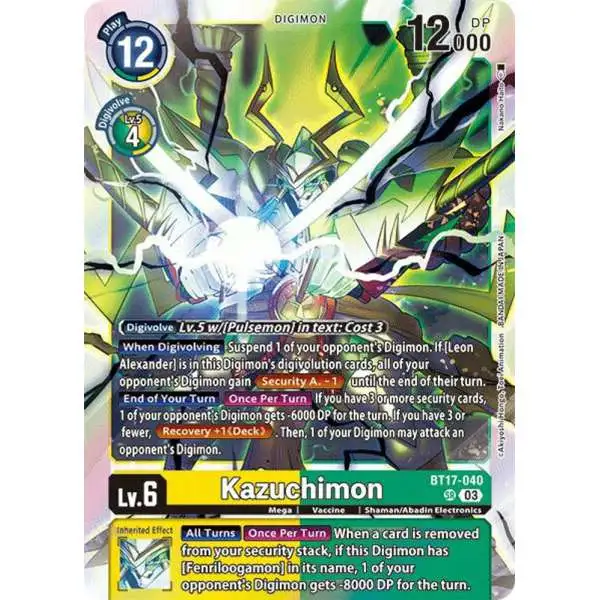 Digimon Trading Card Game Secret Crisis Super Rare Kazuchimon BT17-040