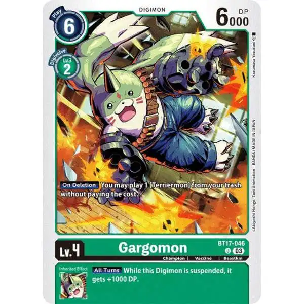 Digimon Trading Card Game Secret Crisis Uncommon Gargomon BT17-046