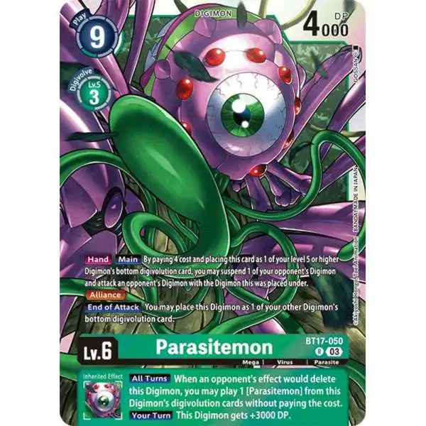 Digimon Trading Card Game Secret Crisis Rare Parasitemon BT17-050