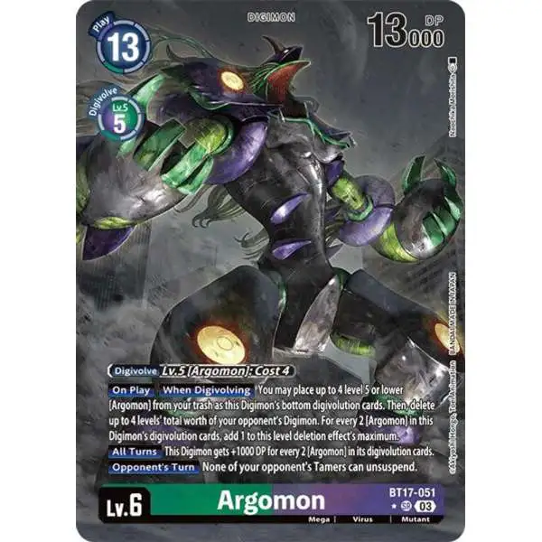 Digimon Trading Card Game Secret Crisis Super Rare Argomon BT17-051 [Alternate Art]