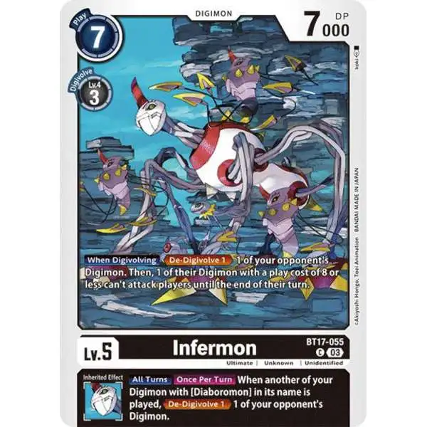 Digimon Trading Card Game Secret Crisis Common Infermon BT17-055