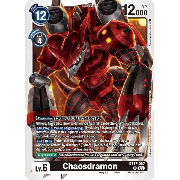 Digimon Trading Card Game Secret Crisis Uncommon Chaosdramon BT17-057