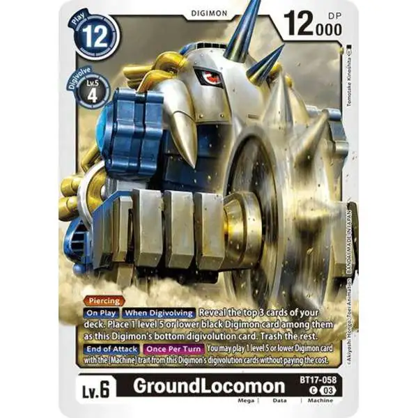 Digimon Trading Card Game Secret Crisis Common GroundLocomon BT17-058