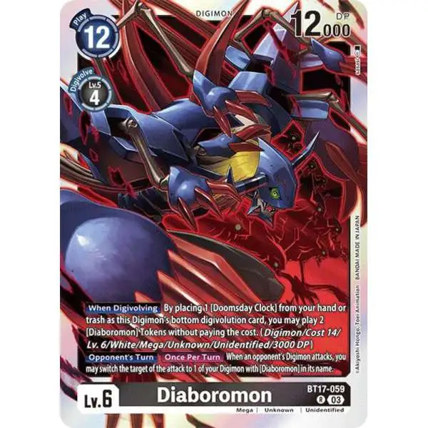 Digimon Trading Card Game Secret Crisis Rare Diaboromon BT17-059