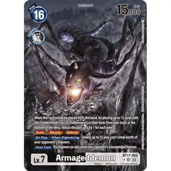 Digimon Trading Card Game Secret Crisis Super Rare Armageddemon BT17-060 [Alternate Art]