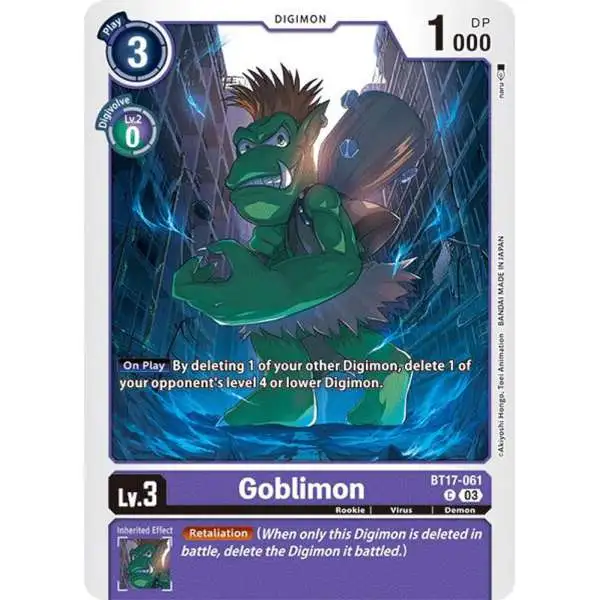 Digimon Trading Card Game Secret Crisis Common Goblimon BT17-061