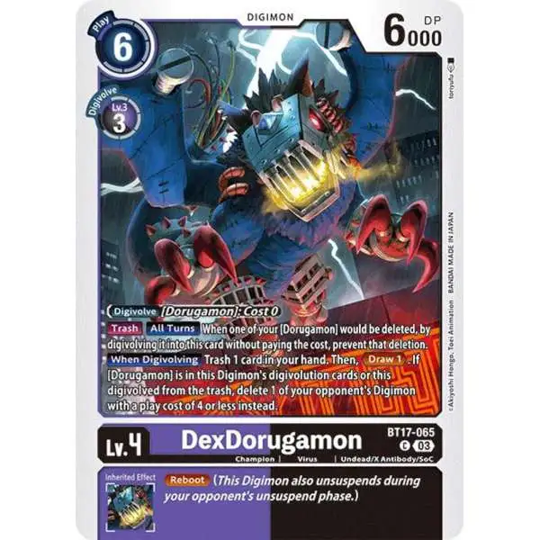 Digimon Trading Card Game Secret Crisis Common DexDorugamon BT17-065