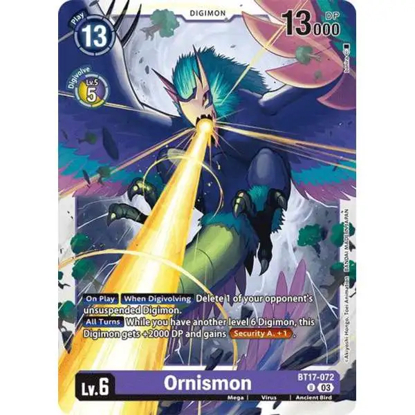 Digimon Trading Card Game Secret Crisis Uncommon Ornismon BT17-072