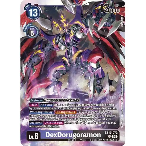 Digimon Trading Card Game Secret Crisis Super Rare DexDorugoramon BT17-073