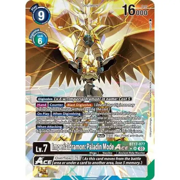 Digimon Trading Card Game Secret Crisis Super Rare Imperialdramon: Paladin Mode ACE BT17-077 [Alternate Art]