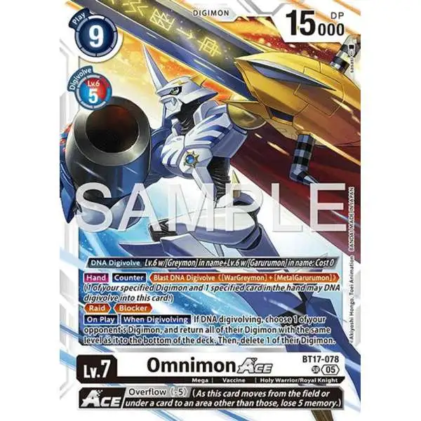 Trading Card Game Advanced Booster Digimon Generation Super Rare Omnimon ACE BT17-078 [Reprint]