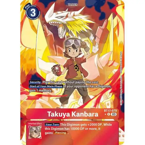 Digimon Trading Card Game Secret Crisis Rare Takuya Kanbara BT17-079 [Alternate Art]
