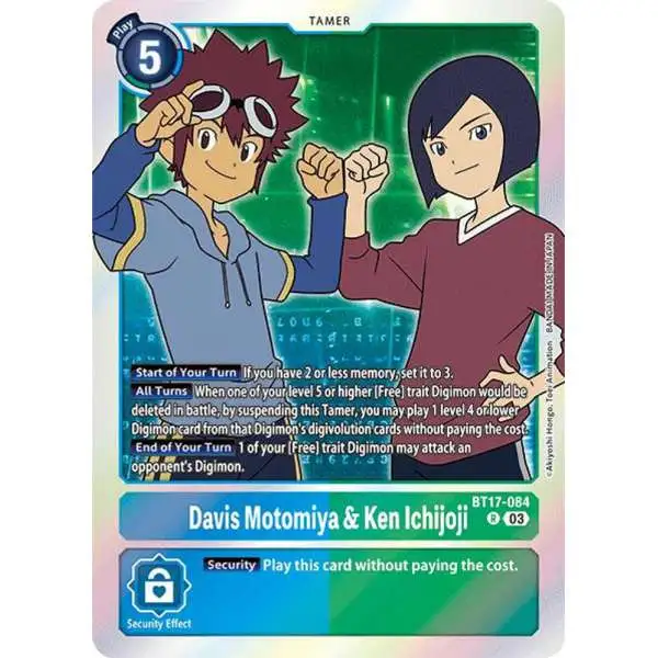 Digimon Trading Card Game Secret Crisis Rare Davis Motomiya & Ken Ichijoji BT17-084