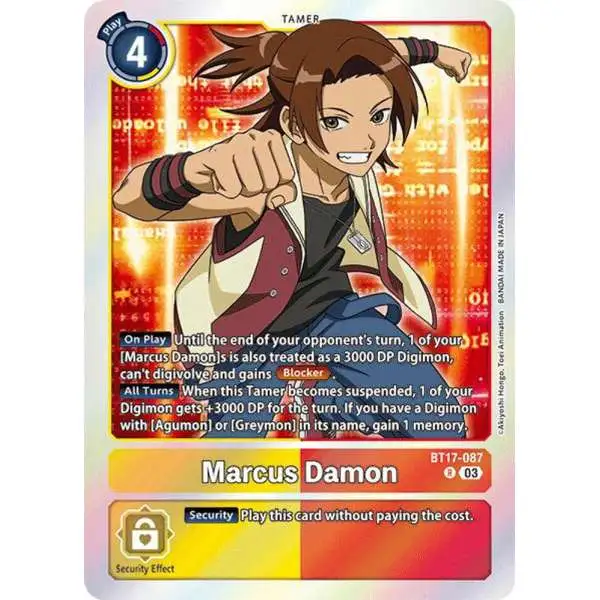 Digimon Trading Card Game Secret Crisis Rare Marcus Damon BT17-087