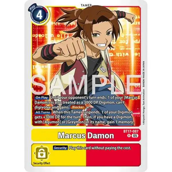 Trading Card Game Advanced Booster Digimon Generation Rare Marcus Damon BT17-087 [Reprint]