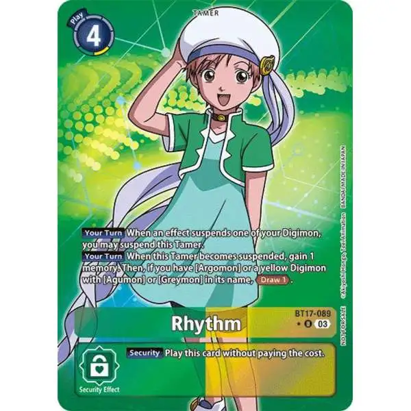 Digimon Trading Card Game Secret Crisis Uncommon Rhythm BT17-089 [Box Promotion Pack]