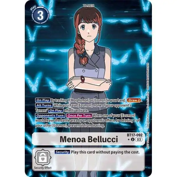 Digimon Trading Card Game Secret Crisis Uncommon Menoa Bellucci BT17-092 [Box Promotion Pack]