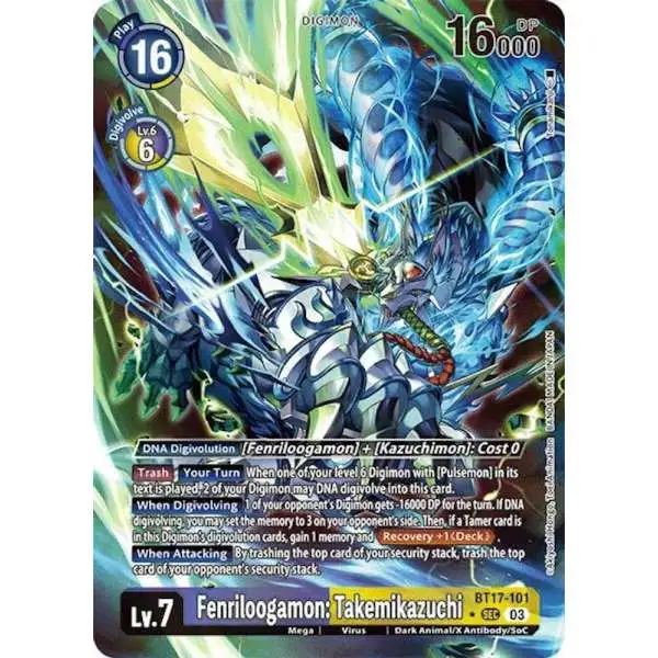 Digimon Trading Card Game Secret Crisis Secret Rare Fenriloogamon: Takemikazuchi BT17-101 [Alternate Art]