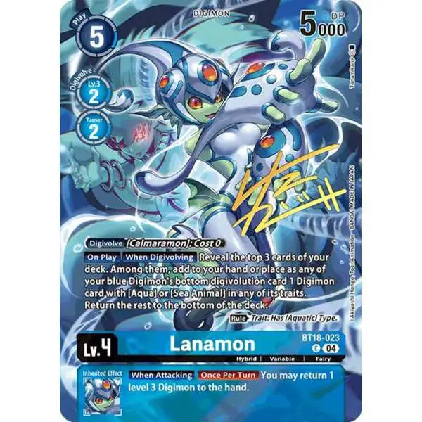 Digimon Trading Card Game World Convergence Common Lanamon BT18-023 [Rare Pull]