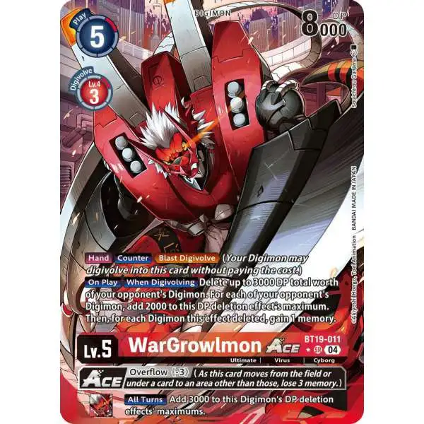 Digimon Trading Card Game Release Special Booster 2.5 Super Rare WarGrowlmon ACE BT19-011 [Alternate Art]