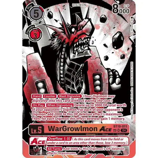 Digimon Trading Card Game Release Special Booster 2.5 Super Rare WarGrowlmon ACE BT19-011 [Textured]