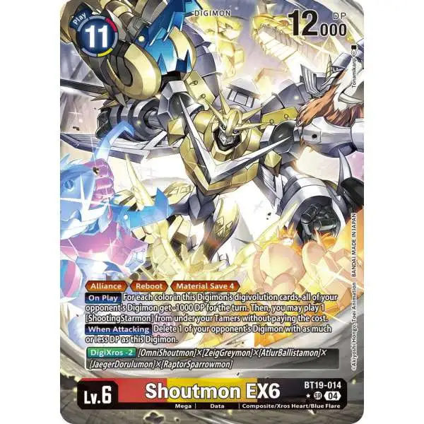 Digimon Trading Card Game Release Special Booster 2.5 Super Rare Shoutmon EX6 BT19-014 [Alternate Art]