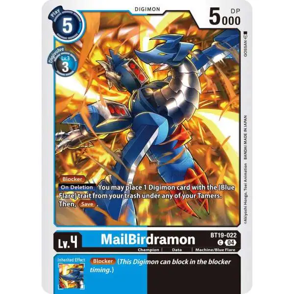 Digimon Trading Card Game Release Special Booster 2.5 Common MailBirdramon BT19-022
