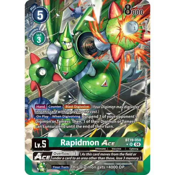 Digimon Trading Card Game Release Special Booster 2.5 Super Rare Rapidmon ACE BT19-050 [Alternate Art]