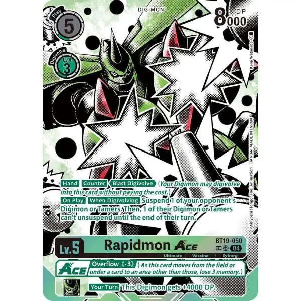 Digimon Trading Card Game Release Special Booster 2.5 Super Rare Rapidmon ACE BT19-050 [Textured]