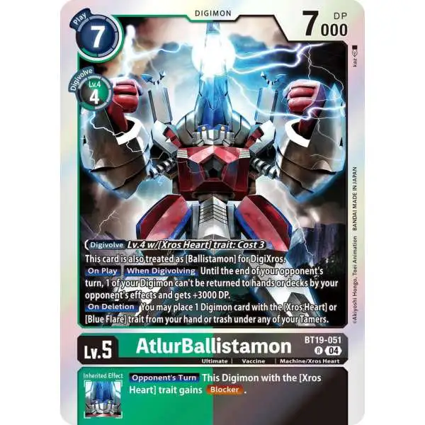 Digimon Trading Card Game Release Special Booster 2.5 Rare AtlurBallistamon BT19-051