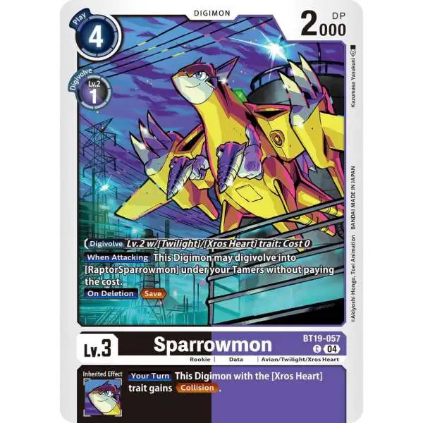 Digimon Trading Card Game Release Special Booster 2.5 Common Sparrowmon BT19-057