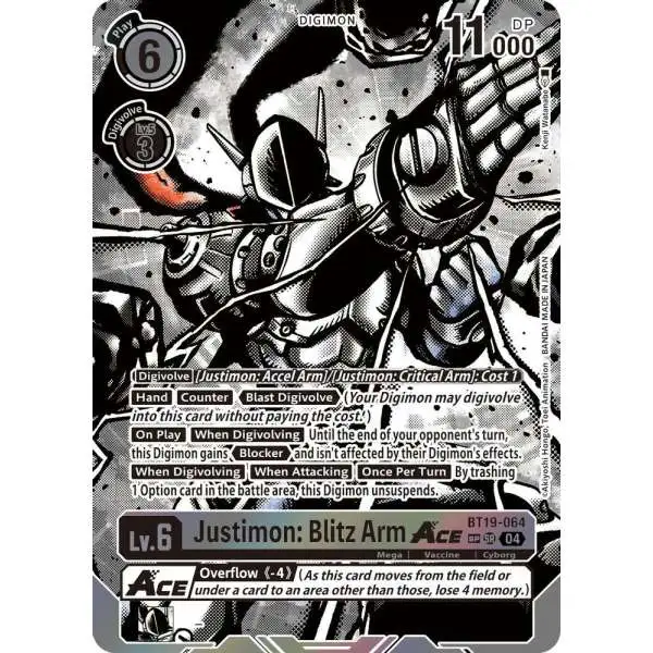 Digimon Trading Card Game Release Special Booster 2.5 Super Rare Justimon: Blitz Arm ACE BT19-064 [Textured]