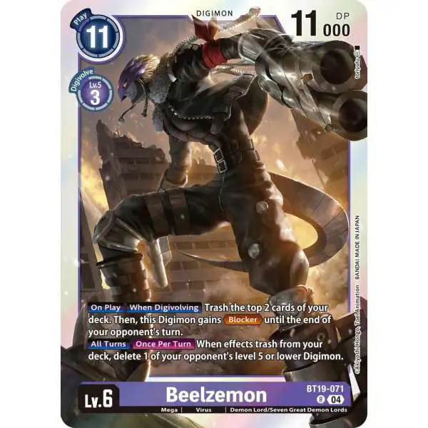 Digimon Trading Card Game Release Special Booster 2.5 Rare Beelzemon BT19-071