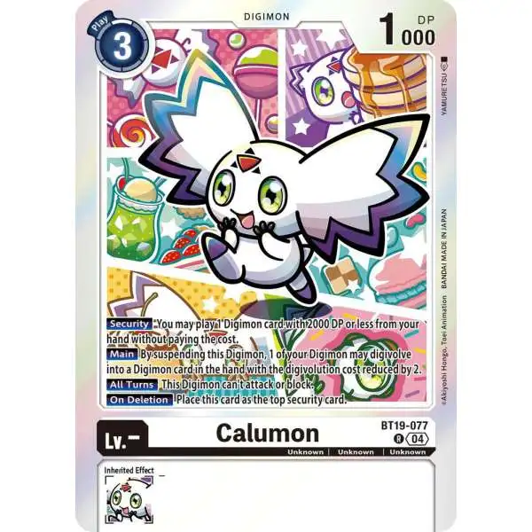 Digimon Trading Card Game Release Special Booster 2.5 Rare Calumon BT19-077