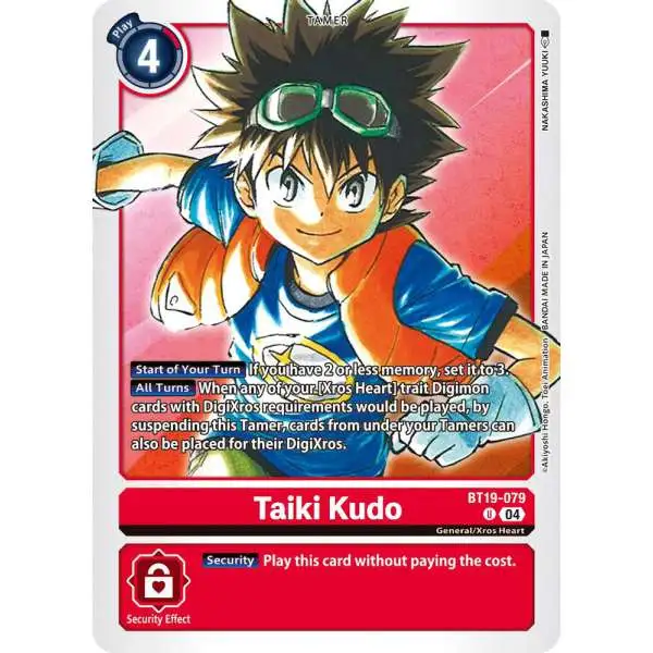 Digimon Trading Card Game Release Special Booster 2.5 Uncommon Taiki Kudo BT19-079
