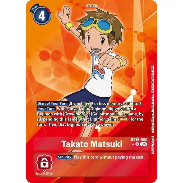 Digimon Trading Card Game Release Special Booster 2.5 Rare Takato Matsuki BT19-080 [Promotion Pack]
