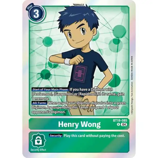 Digimon Trading Card Game Release Special Booster 2.5 Rare Henry Wong BT19-085