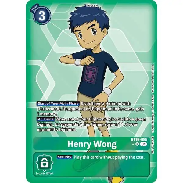 Digimon Trading Card Game Release Special Booster 2.5 Rare Henry Wong BT19-085 [Promotion Pack]