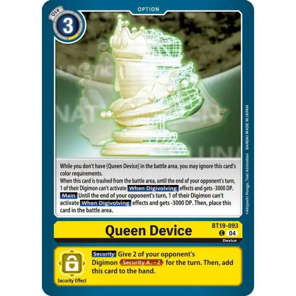 Digimon Trading Card Game Release Special Booster 2.5 Common Queen Device BT19-093