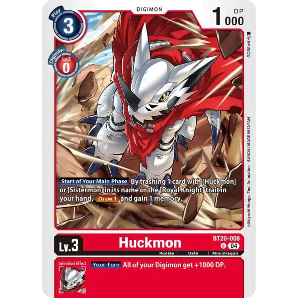 Digimon Trading Card Game Release Special Booster 2.5 Uncommon Huckmon BT20-008