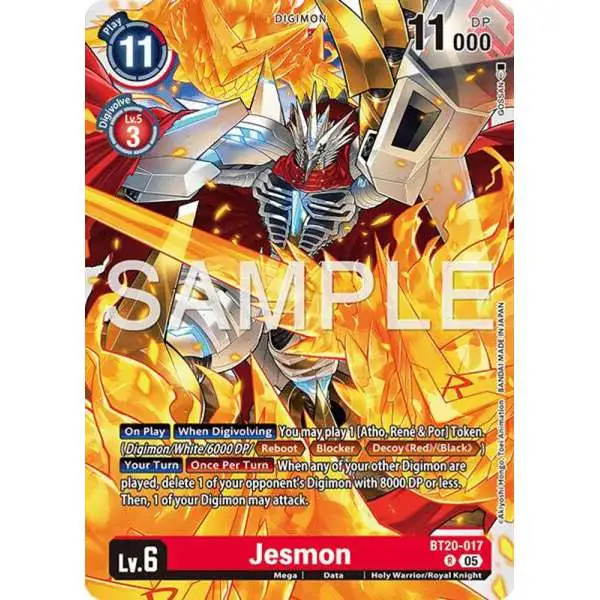 Trading Card Game Advanced Booster Digimon Generation Rare Jesmon BT20-017 [Reprint]