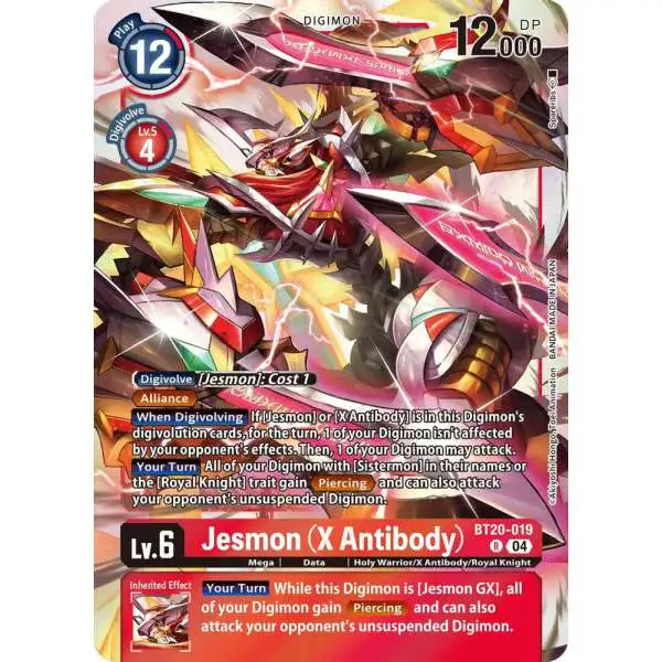Digimon Trading Card Game Release Special Booster 2.5 Rare Jesmon (X Antibody) BT20-019