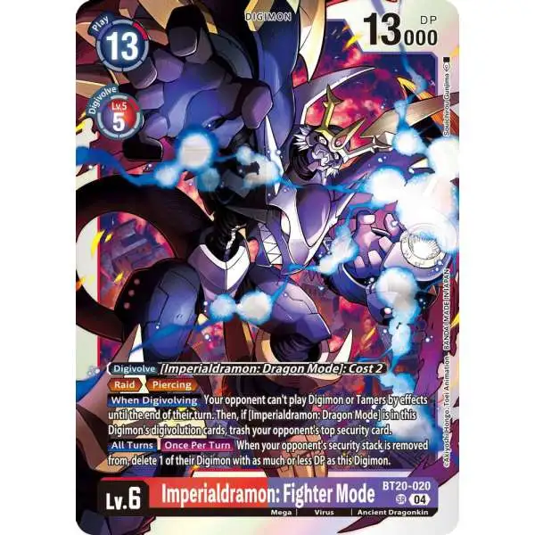 Digimon Trading Card Game Release Special Booster 2.5 Super Rare Imperialdramon: Fighter Mode BT20-020