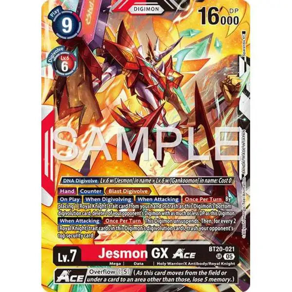Trading Card Game Advanced Booster Digimon Generation Super Rare Jesmon GX ACE BT20-021 [Reprint]