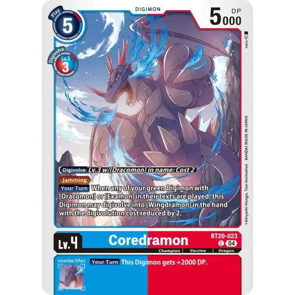 Digimon Trading Card Game Release Special Booster 2.5 Common Coredramon - BT20-023 BT20-023
